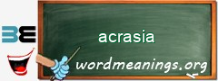 WordMeaning blackboard for acrasia